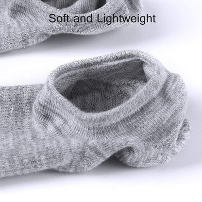 BERING No Show Socks Womens Non Slip for Flats Slip On Sneakers Footies Low Cut Ankle Short, Black/White/Grey, Size 6-9, 6 Pairs
