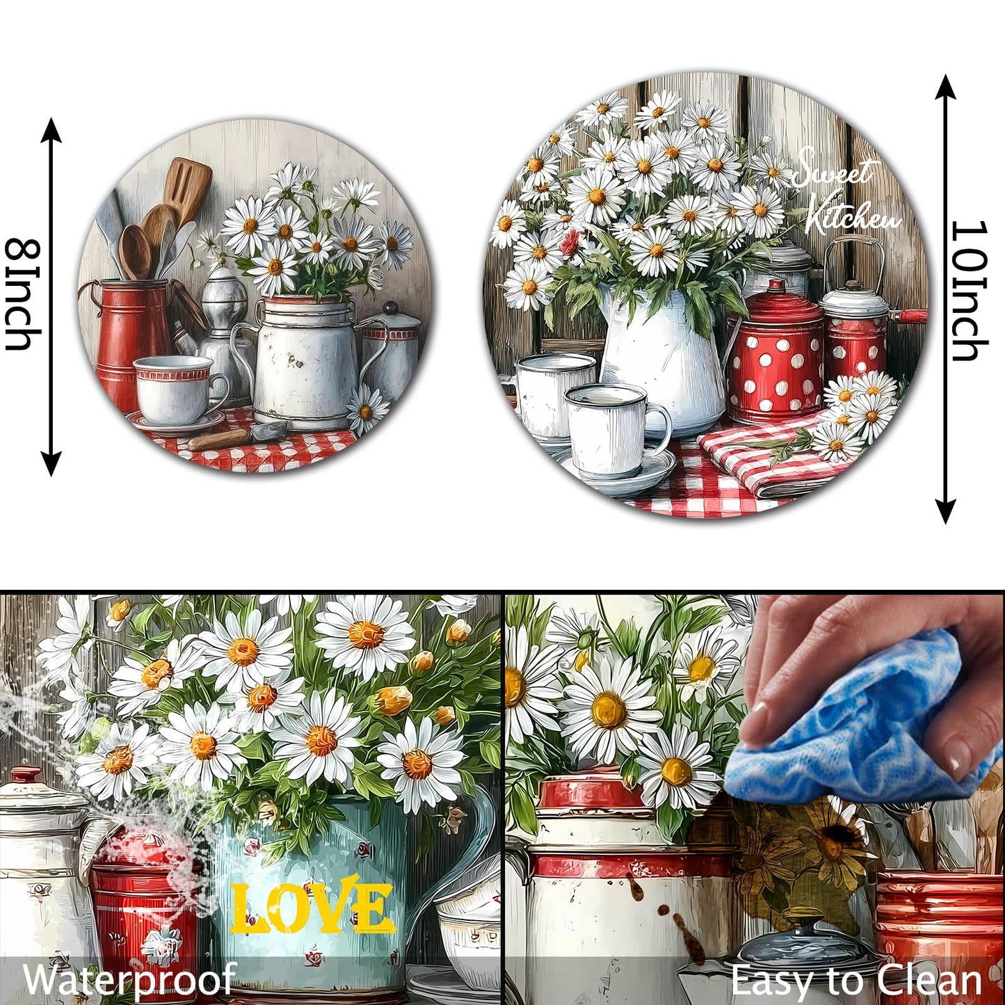 TUMOVO Merry Christmas Burn Covers Electric Stove Buffalo Plaid Woodland Round Stove Burner Christmas Tree Red Car Stove Metal Stove Burner Cover Set of 4 Thanksgiving Gift(White ) 10inchWx10'H