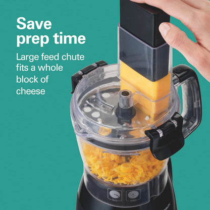 Hamilton Beach Stack & Snap 4-Cup Mini Food Processor & Vegetable Chopper, 250 Watts, for Slicing, Shredding, and Puree, Black (70510)