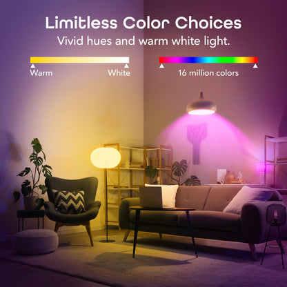 Geeni PRISMA 1050 Wi-Fi LED Light Bulb, Multicolor (2700K): Dimmable LED, A21, 75-Watt Equivalent: Works with Alexa & Google Assistant