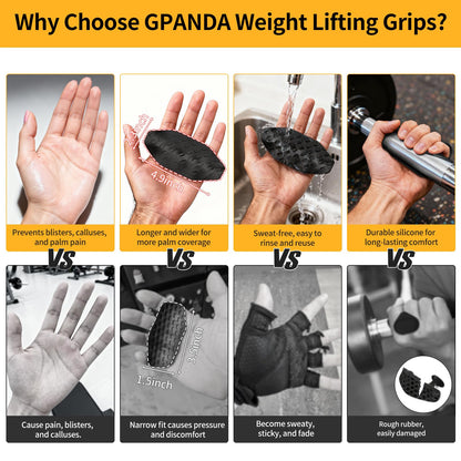 GPANDAG [Upgraded Wider] Weight Lifting Hooks and Lifting Grips for Men and Women(2 Pair), Lifting Straps Gym Grip for Weightlifting, Deadlifts, Pull-Ups, Strength Training, Wrist Wraps Hooks for Seniors