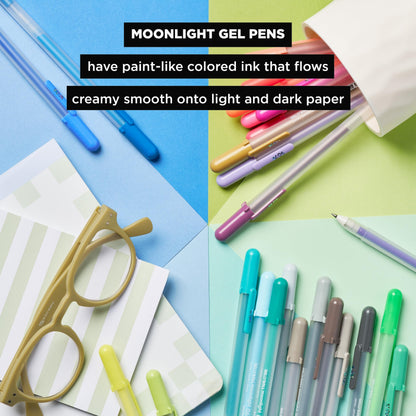 SAKURA Gelly Roll Moonlight 10 Gel Pens - Bold Point Ink Pen for Journaling, Art, or Drawing - For Art Gifts, Holiday Gifts & DIY Projects - Assorted Bright Ink - Bold Line - 10 Pack