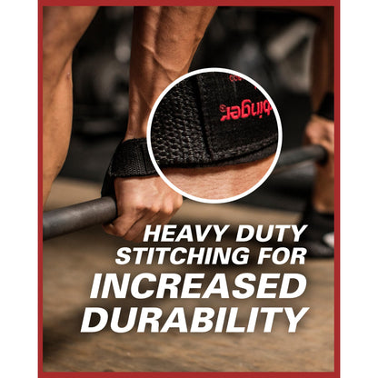 Harbinger Padded Cotton Lift Straps, Black - Soft, Supportive Neotek Wrist Pads - 21.5" Length, 1.5" Width - Reinforced Edges & Heavy-duty Stitching - Cushions Wrists for Lifting Support