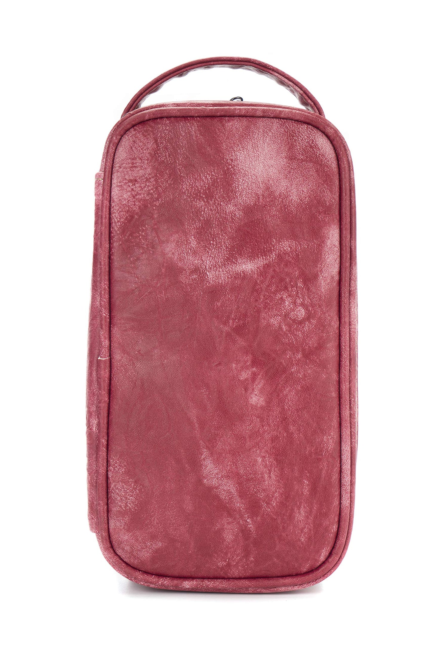 LVLY Toiletry Travel Bag for Men - Large Leather Dopp Kit - Mens Toiletries Bathroom Organizer (Red)