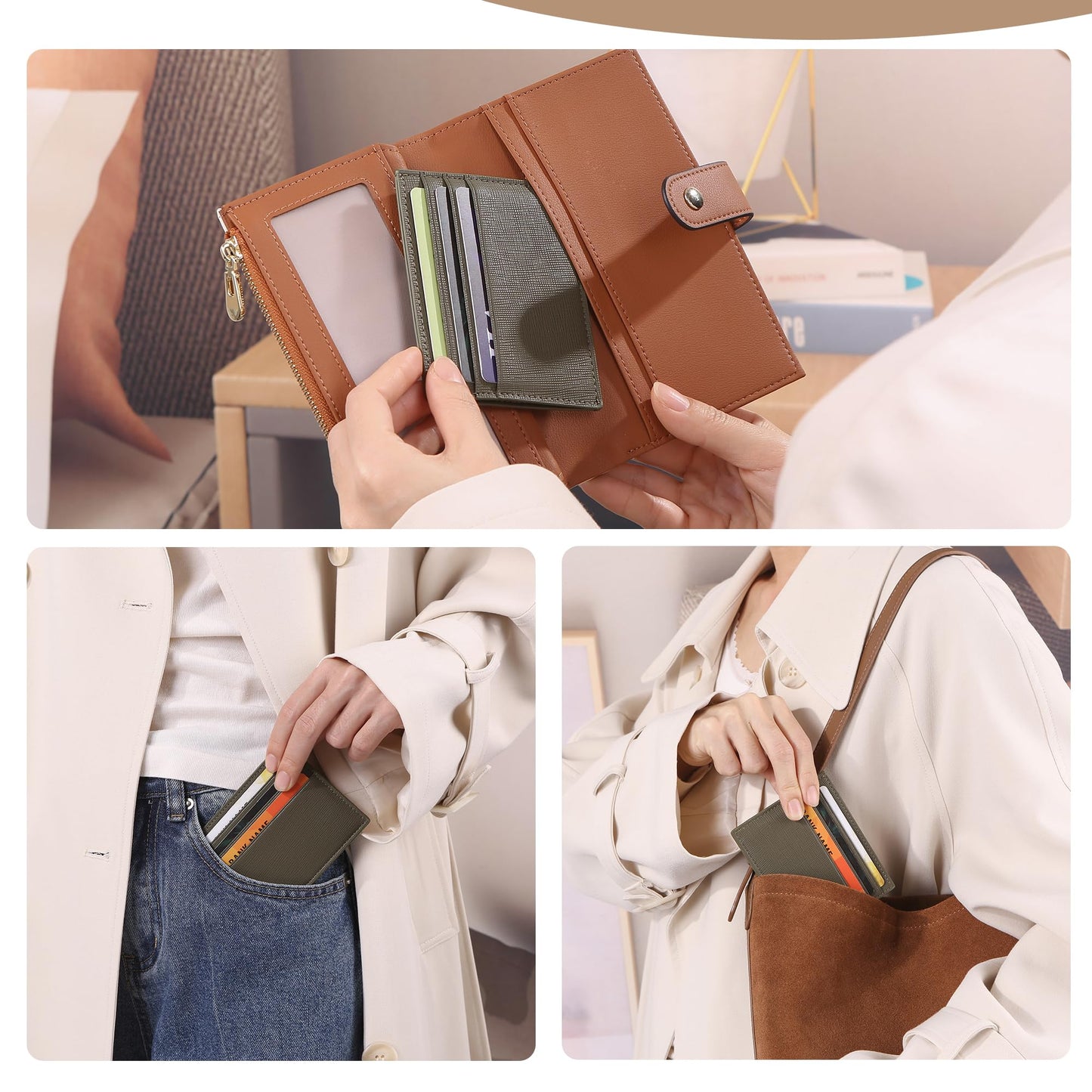 yiijay Credit Card Holder Slim Wallet Money Clip RFID Blocking Credit Card Case Thin Front Pocket Small Wallets for Women Men