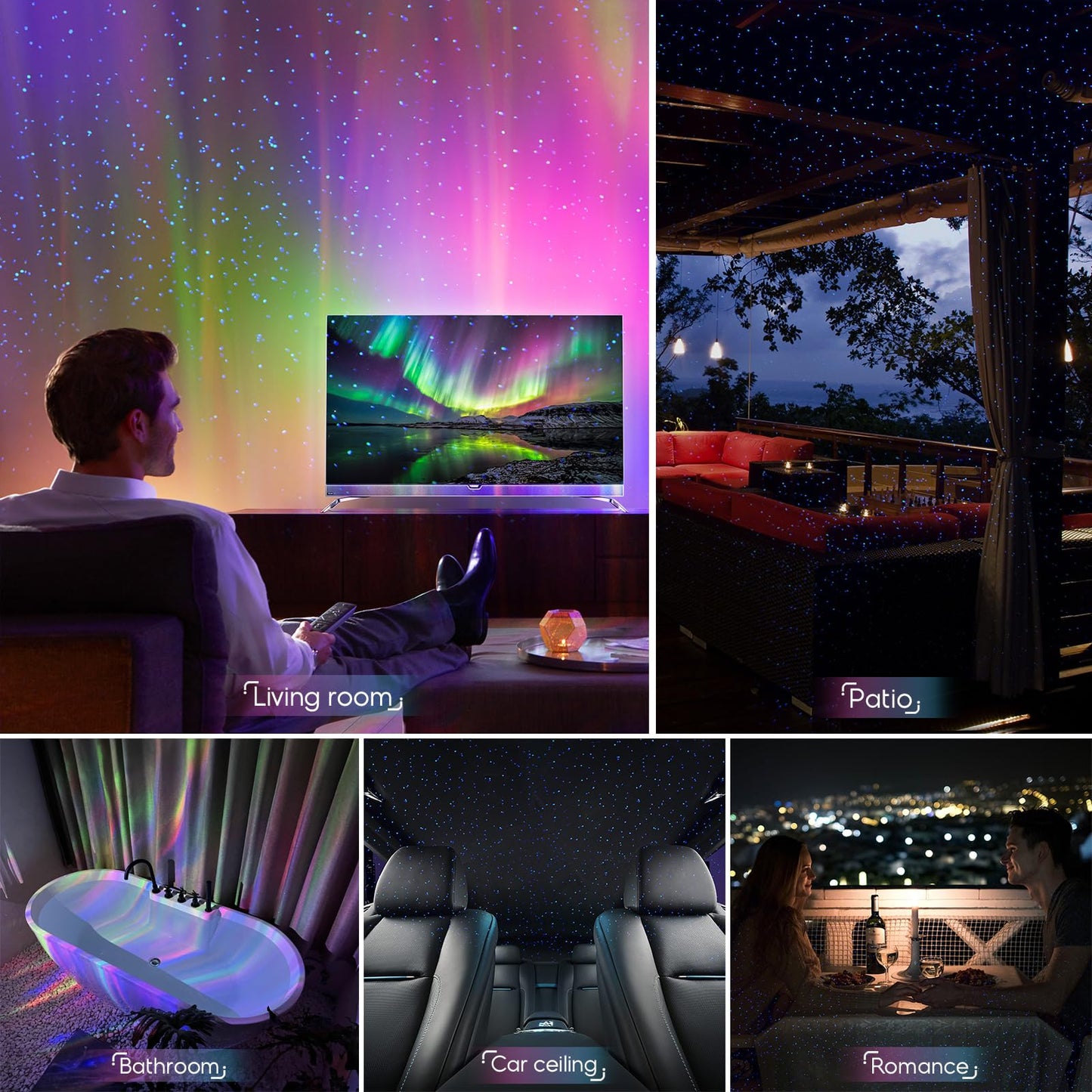 Rossetta Galaxy Projector Star Projector, Aurora Light Projector for Bedroom, Space Projector Night Light with White Noise and Bluetooth Speaker, Christmas, Birthdays Gifts for Kids, Teens, Adults