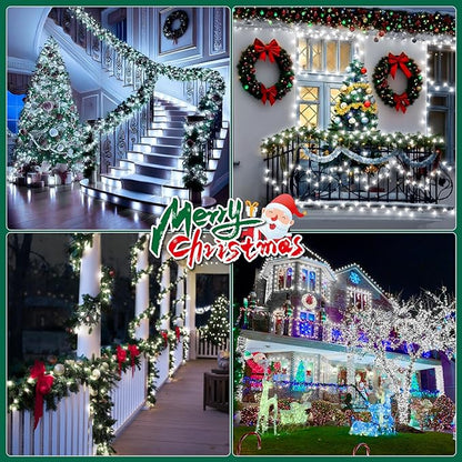 Heceltt Christmas Lights Outdoor, 403FT 1000 LED String Lights 8 Modes and Timer Memory Function Twinkle Fairy Lights IP44 Waterproof Plug in for Xmas Tree Wedding Party Holiday Decor(White)