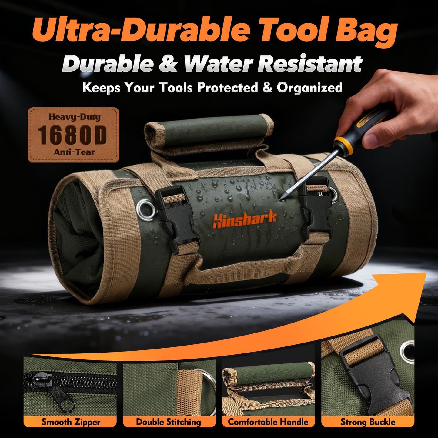 Fathers Day Gift for Husband Dad Men, Roll Up Tool Bag, Fathers Day Gift from Daughter Wife Son, Anniversary Birthday Gifts for Men Him, Portable Tool Organization for Mechanic Welding Electrician