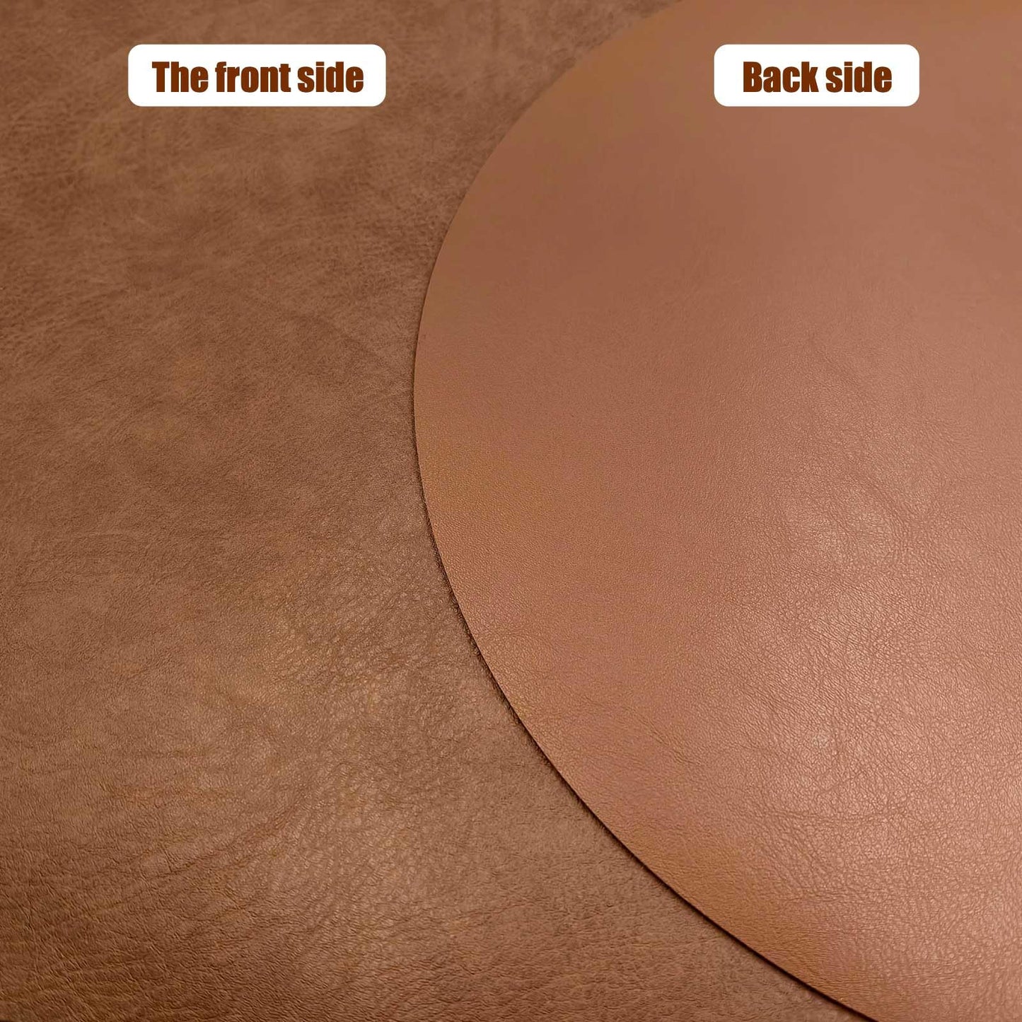 Gihunk PU Leather Placemats Set of 6,15 Inches Round placemats, Table Placemats and Easy to Wipe Off for Dining Table, Kitchen, Party Decoration