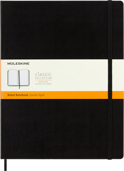 Moleskine Notebook, XXL, Ruled, Black, Hard Cover (8.5 x 11)