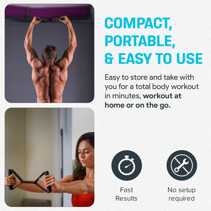 Bullworker Iso-Bow Pro Pair - Isometric Exercise Equipment: Self Resistance Portable Exercise & Stretching Straps with Handles - Yoga, Pilates, Mobility & Strength Training