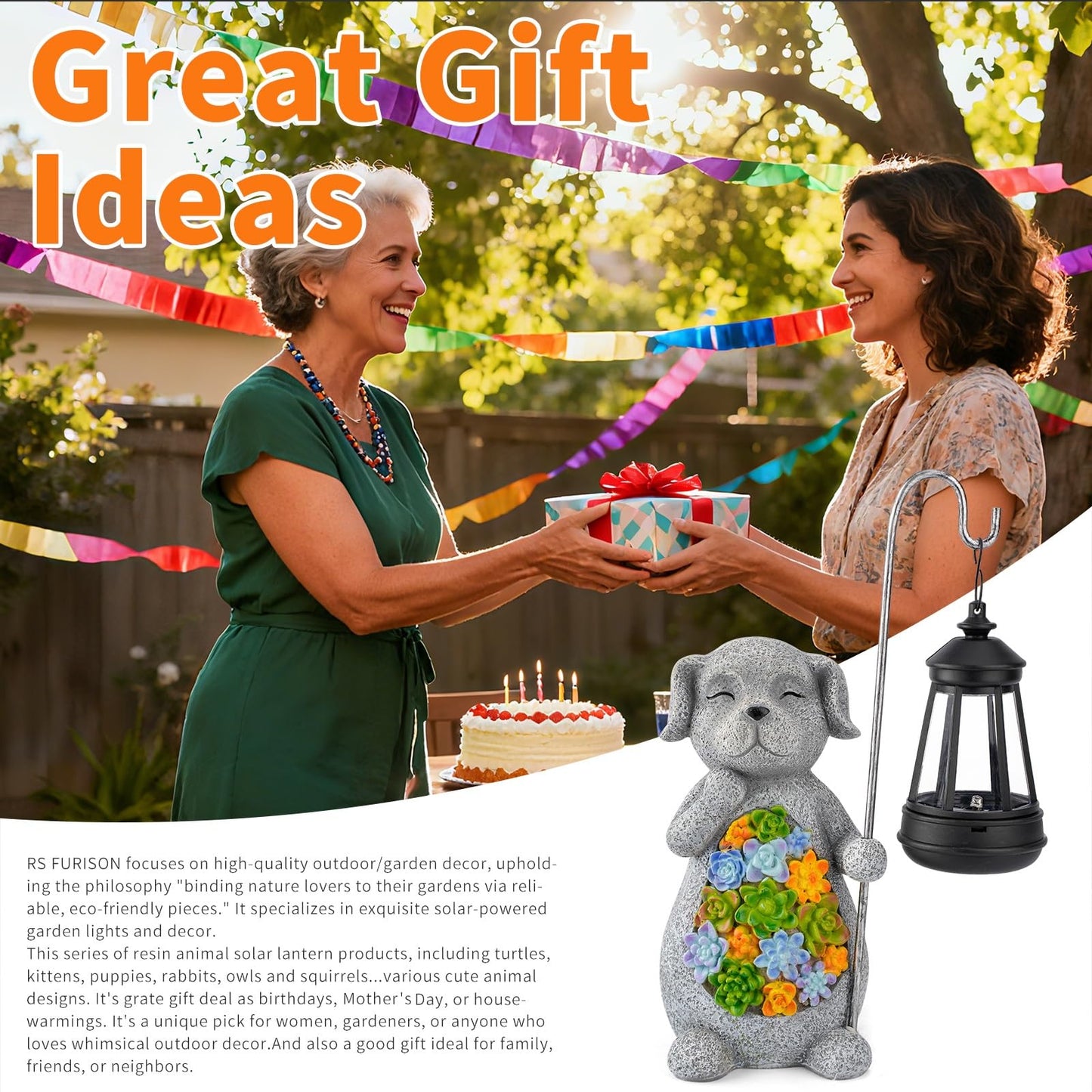 Solar Dog Garden Statue with Lantern – Waterproof Resin Outdoor Decor for Yard, Lawn, Flower Bed, Backyard, Front Yard, Patio, Balcony – Gift for Dog Lovers