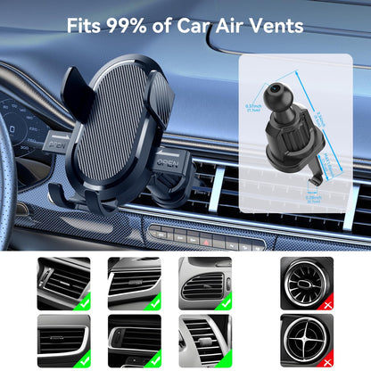 Vent Car Phone Holder Mount, Air Vent Cell Phone Holder Hands Free Phone Stand for iPhone, Samsung, Smartphone, Cellphone Mount for Interior Car Accessories, Carbon-Fibers Black