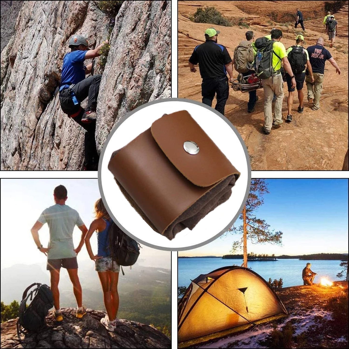 ASENIE Foraging Bag Waxed Canvas Collapsible Outdoor Camping Foraging Pouch Mushroom Storage Water Resistant Leather Bushcraft Belt Tinder Dump Pouchs Brown for Travel Camping Hiking Bag Only (Brown)