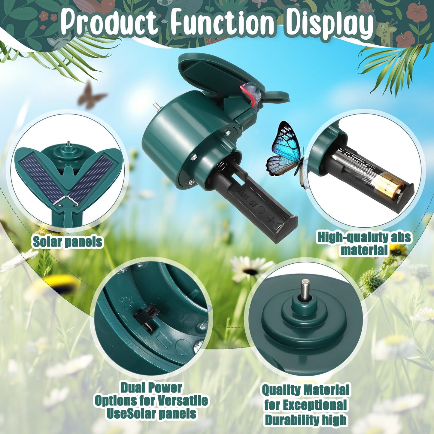 Rossesay 3 Pcs Solar Flying Moving Fluttering Waterproof Garden Stakes Decorations for Home Yard Pathway Garden Landscape Christmas Outdoor Indoor Centerpieces Gift Decorations (Butterfly)