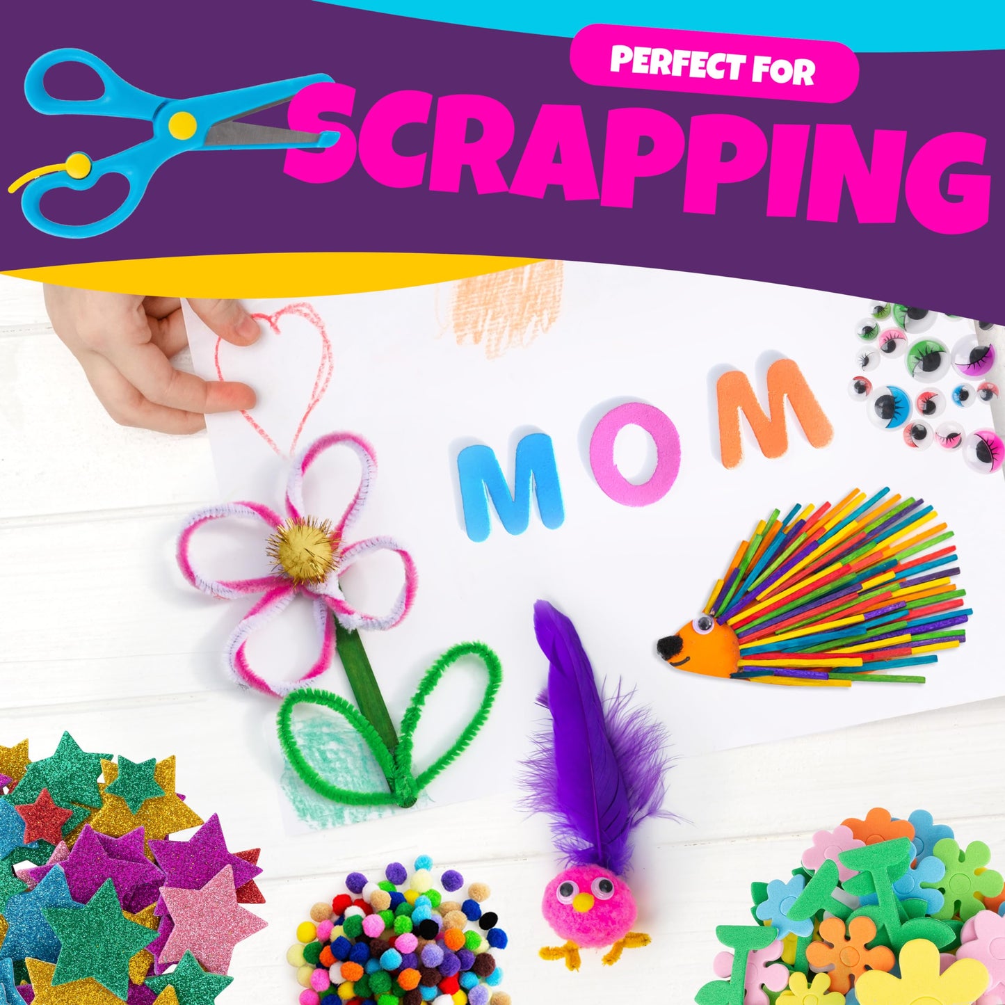 Blue Squid 2000+pcs Craft Kits for Kids, Ages 4-9 Girl Boys Gifts Arts and Crafts for Kids Craft Kits Toys for 4-9 Year Old Girls Boys Birthday Presents Gifts Crafts for 4-10 Year Olds
