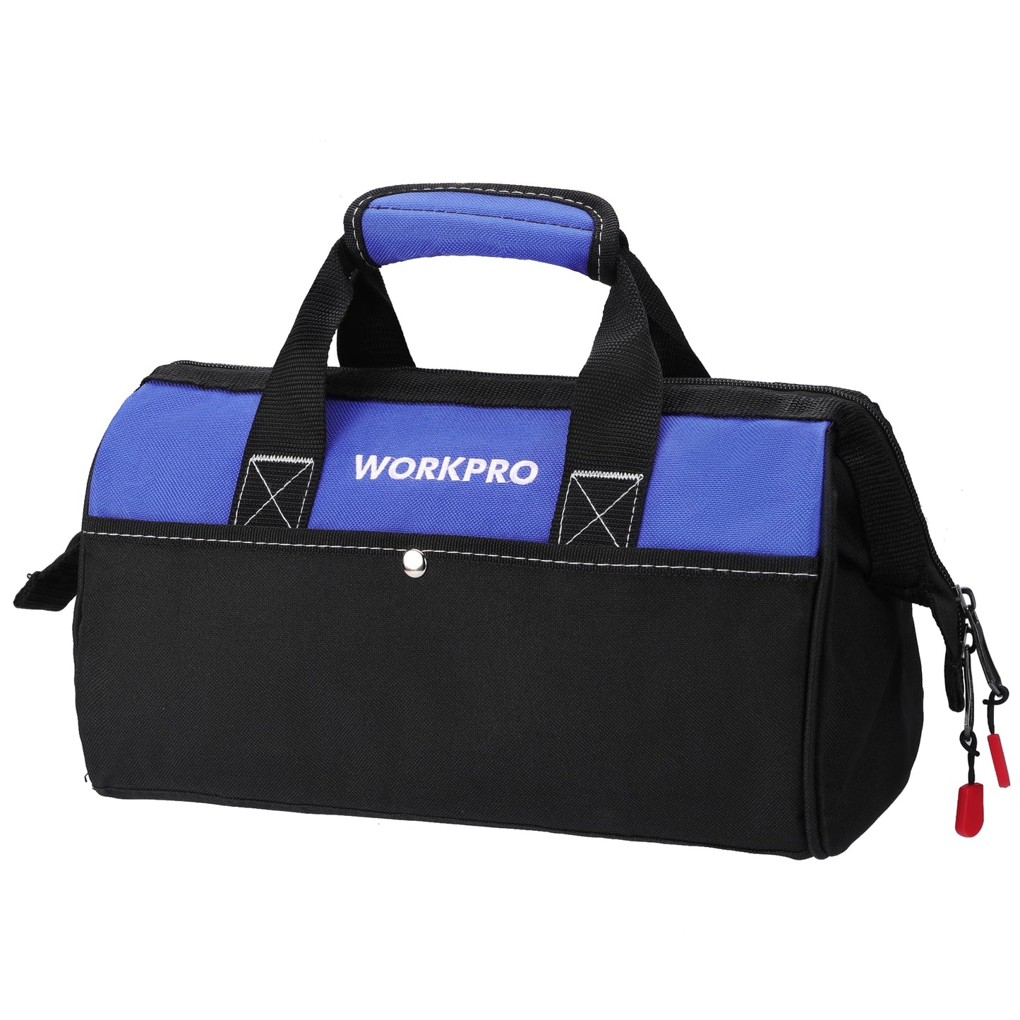 WORKPRO 13-inch Tool Bag, Wide Mouth Tool Tote Bag with Inside Pockets for Tool Storage