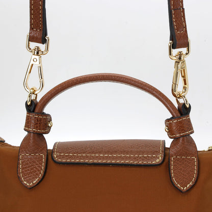 banbeln Mini Bags Leather Shoulder Strap Kit Fit For Adjustable Crossbody Small Bag (Brown&gold)