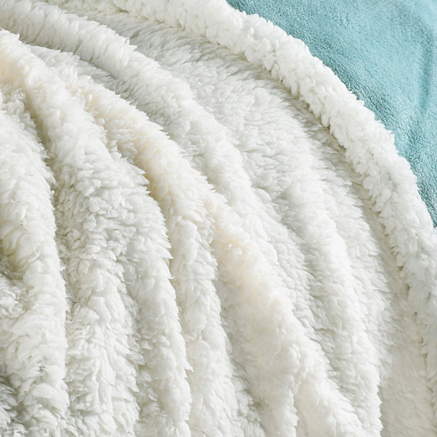 Catalonia Teal Fluffy Sherpa Throw Blanket, Super Soft Mink Plush Couch Blanket, TV Bed Fuzzy Blanket, Comfy Warm Heavy Throws, Comfort Gift for Her, 50x60 inches