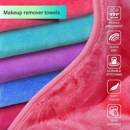 Nugilla Makeup Remover Cloth, 5 Packs Reusable Microfiber Makeup Remover Towels