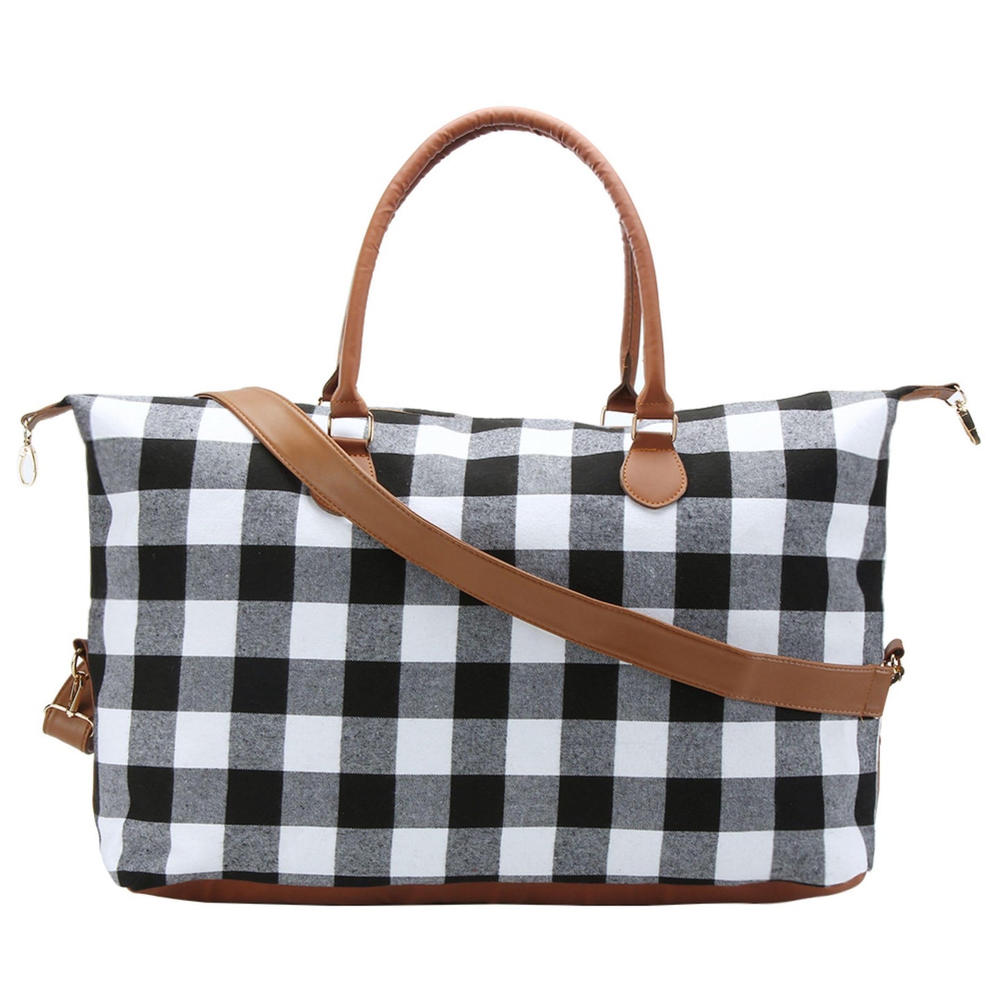 XinblueCo Weekender Buffalo Plaid Duffle for Women Travel Carry-on Overnight With Shoulder Strap for Business Trip Western Gifts