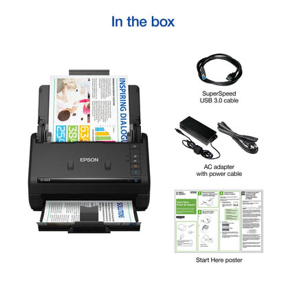 Epson Workforce ES-400 II Color Duplex Desktop Document Scanner for PC and Mac with Auto Doc Feeder (ADF), Image Adjustment Tools
