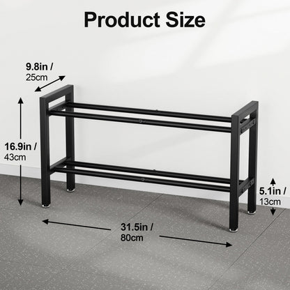 Dumbbell Rack 2-Tier 31 IN Length Adjustable Weight Rack For Home Gym Dumbbells Kettlebell (Rack Only)