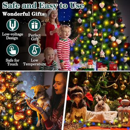 HYH Christmas Lights Outdoor String Lights 500LED 164FT Multicolored Xmas Plug in Fairy Lights Waterproof with Remote for Outside Bush Tree Decor Garden Patio Indoor Balcony Christmas Party