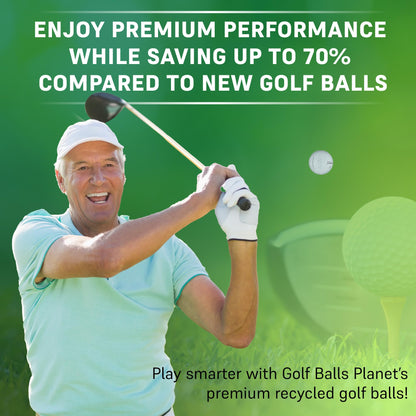 Golf Ball Planet 72 Store Line Assorted Used Recycled Golf Balls in Mesh Bag 4A/3A Condition