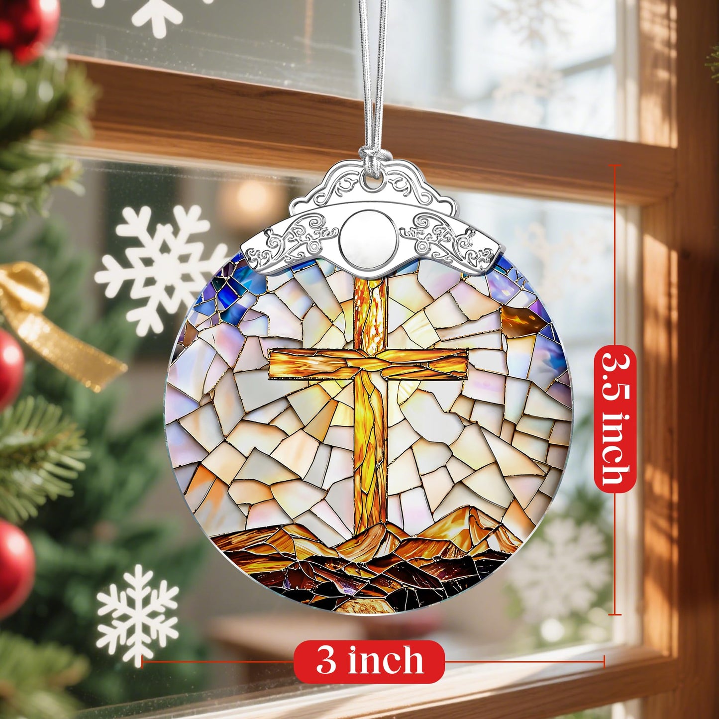 Catholic Cross Ornament, Christian Christmas Ornament, Christmas Tree Ornament, Religious Home Decor, Christian Gifts for Her, Religious Gifts, Gift Exchange, Gift Idea - Pattern B