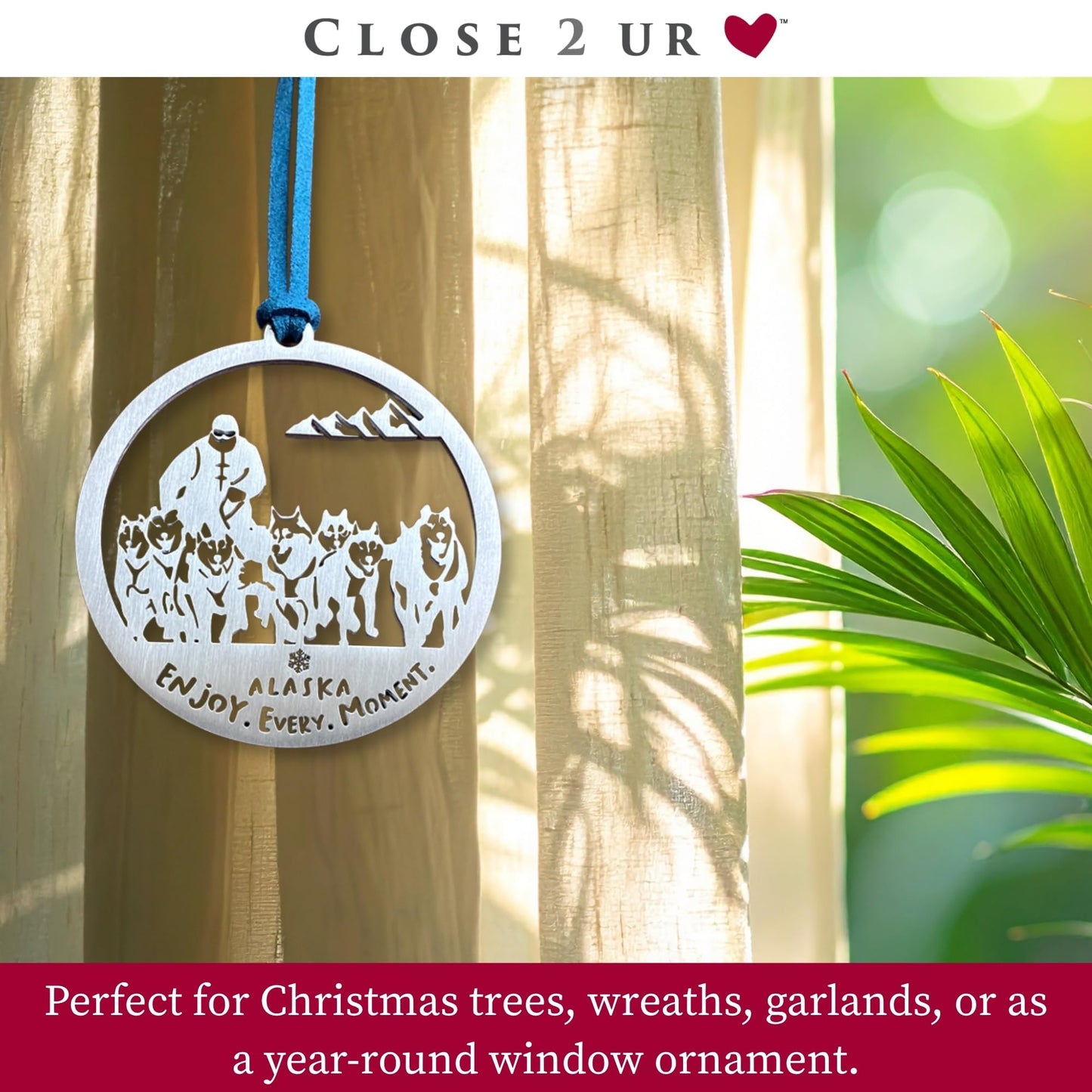 Alaska Iditarod Stainless Steel Ornament Keepsake & Collectible | Window Ornament, Hanging Decoration, Winter Sports & Travel Décor | Handcrafted, Durable & Made in USA