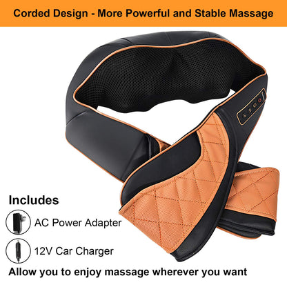 TRIDUCNA Shiatsu Neck Shoulder Back Massager with Heat and Carry Bag - Electric Massage Pillow with Deep Tissue Kneading for Lower Back, Calf, Leg Massage - Use at Home, Office, and Car