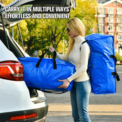 Moving Bags, Storage Totes, Extra Large Storage Bags for Moving Supplies, College Dorm Essentials, Bedroom Closet, Packing Bags with Backpack Handles Zipper Compatible with IKEA Frakta Cart（2 Pack）