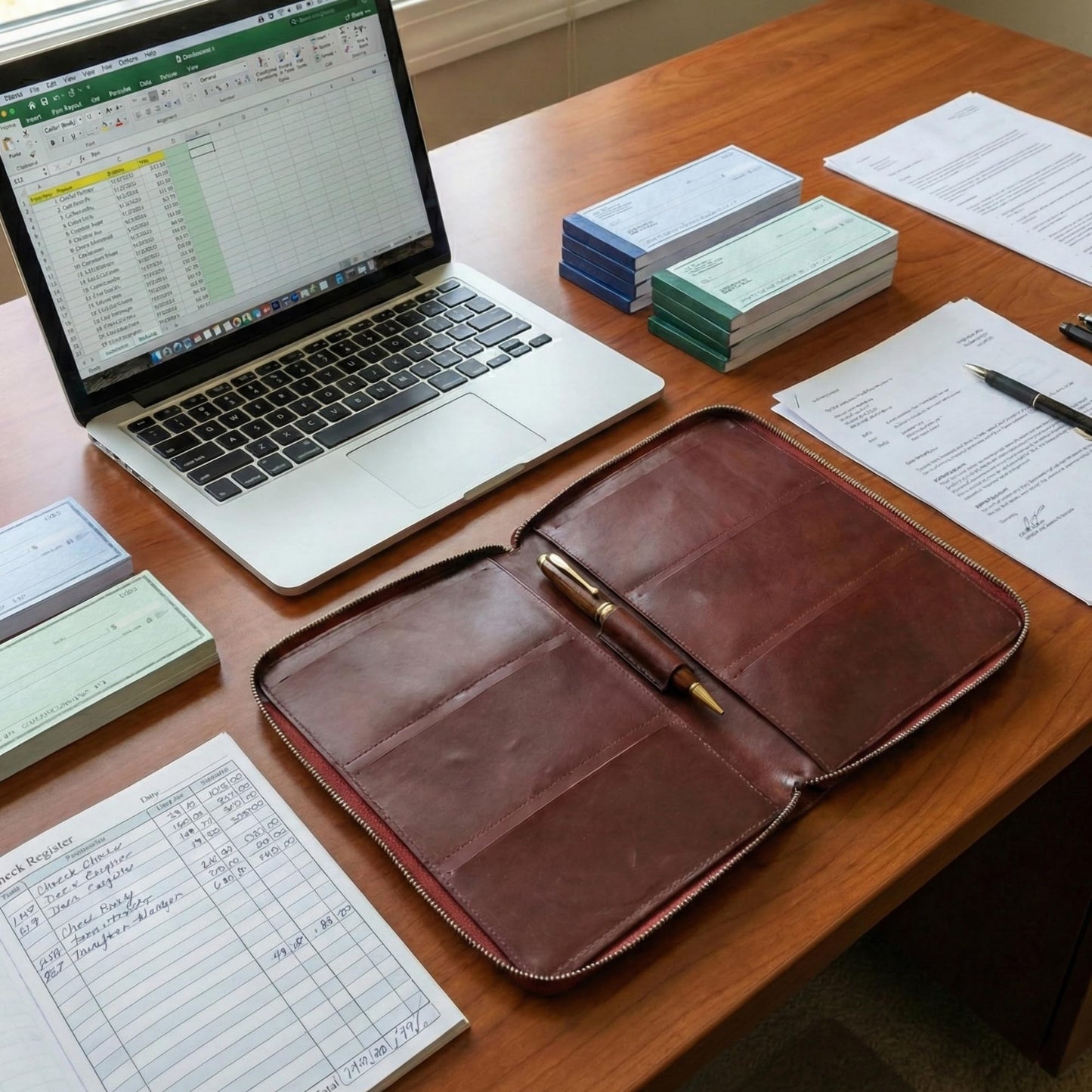 Evermart Deals Genuine Leather Checkbook Cover for Multiple Check Books - Checkbook Organizer for Up to 6 Books With Duplicate Checks - Checkbook Holder for Women and Men, Gift for loved ones