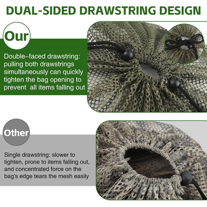 Archerest 1 Pack Extra Large Mesh Duck Decoy Bag, Decoy Bags for Duck Goose with Double Drawstring & Adjustable Shoulder Straps, Light Weight Turkey Waterfowl Hunting Storage Backpack