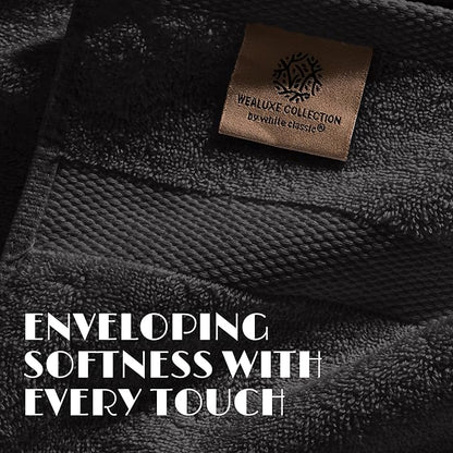 White Classic Black Hand Towels
