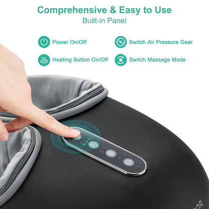 Medcursor Foot Massager Machine with Heat, Delivers Relief for Tired Muscles & Plantar, Deep Kneading Therapy, Multi-Level Settings for Home, Office Use, Size up to 13", FSA HSA Eligible