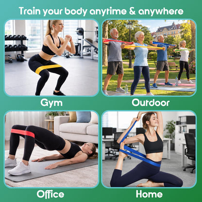Resistance Bands for Working Out, 5 Pack Elastic Exercise Bands for Strength Training, Stretching, Workout, Home Gym Equipment for Women Men, Pilates Yoga Physical Therapy, Leg Glute Arm Exercise Kit