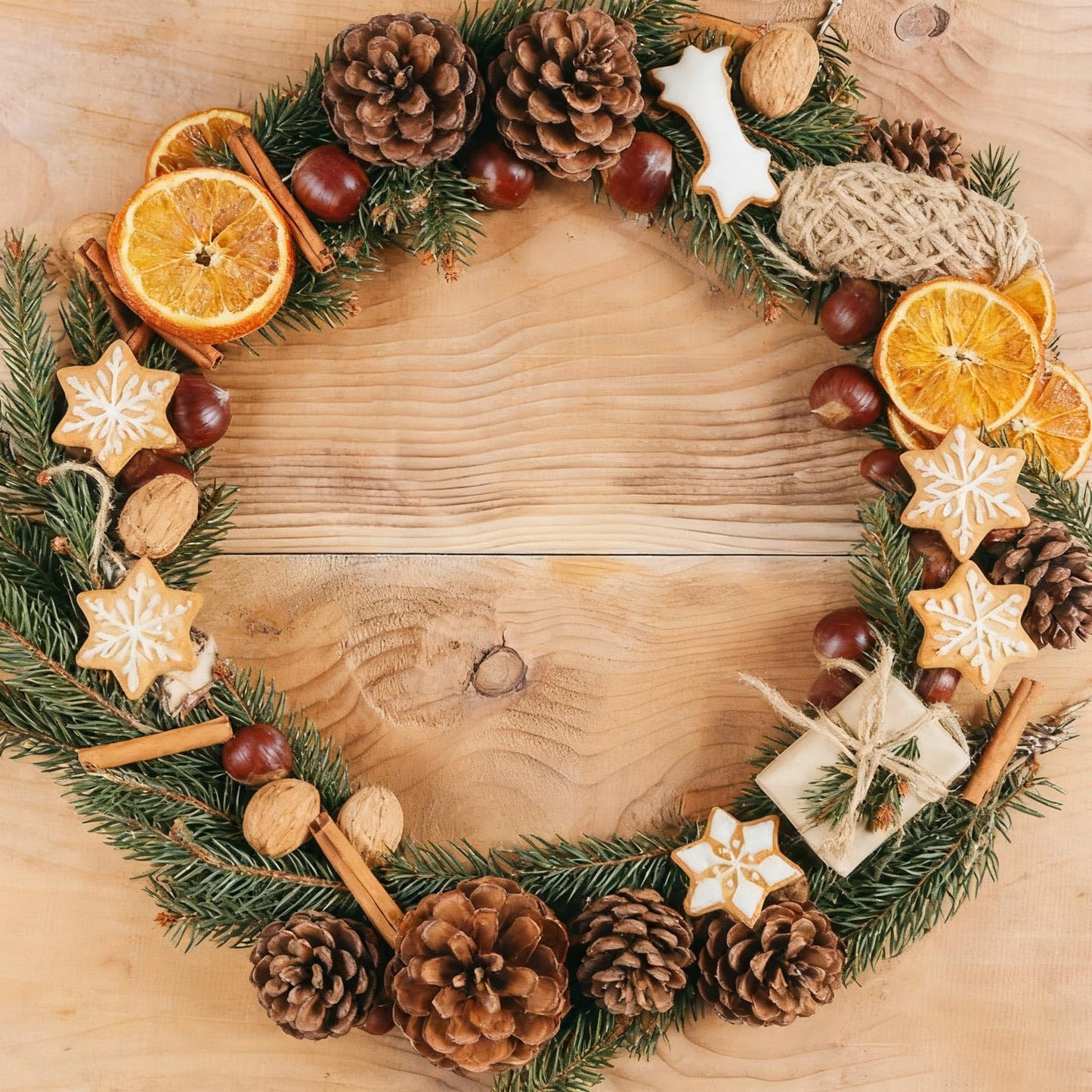 31 Pcs Christmas Ornaments Set, Natural Dried Orange Slices, Cinnamon Sticks and Pinecones, Pre-Tied Jute for Xmas Tree Hanging Decor, Rustic Holiday DIY Crafts