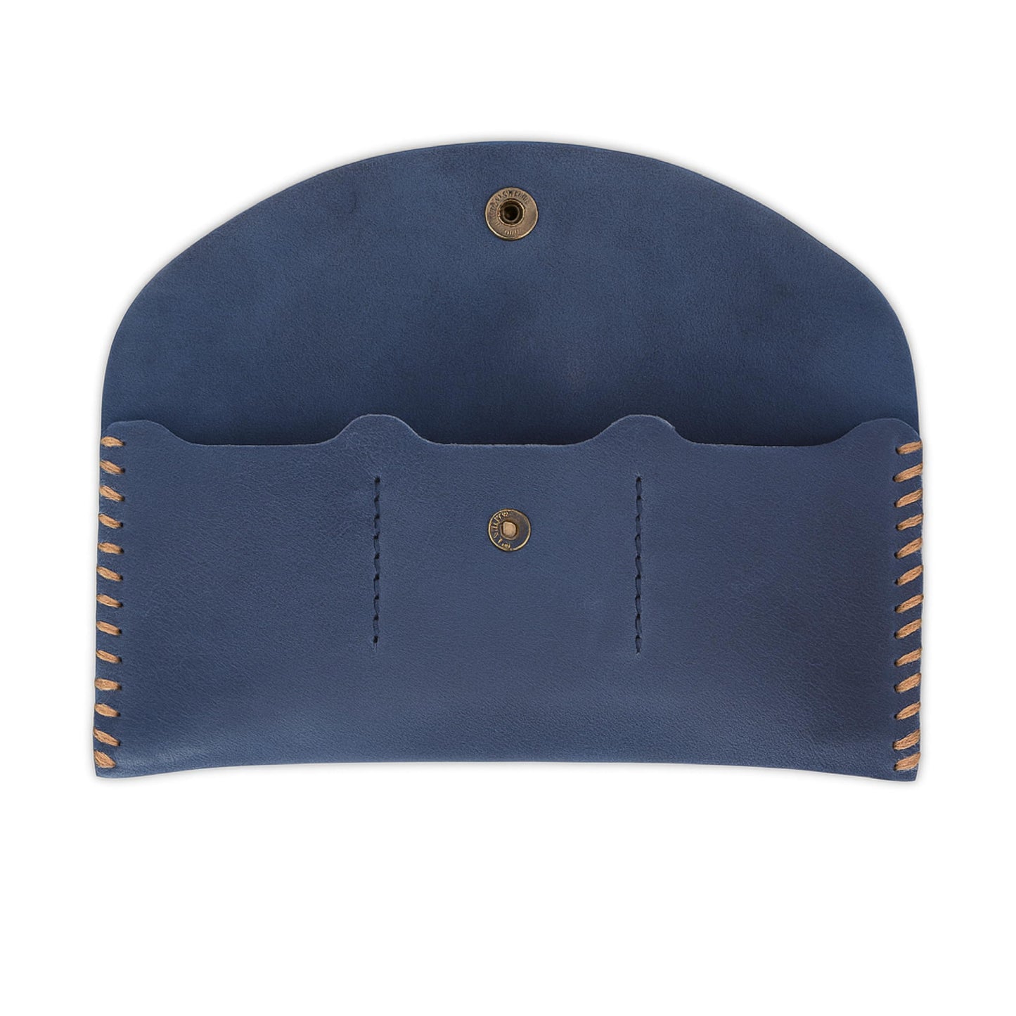 TheAntiq Navy Blue Leather Currency Pouch Money Bag with 3 Card Slots | Handmade Genuine Leather Currency Organizer For Men & Women | Dollar Bills Holder Bills Organizer