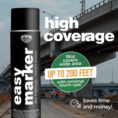 Fox Valley Easy Marker Inverted Marking Spray Paint, Black - 18 oz (Pack of 3), Upside Down Marking Paint for Grass & Tree Marking, Parking Lot, Quick Drying & Durable