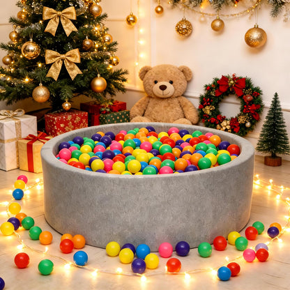 Hovenlay Ball Pit Balls Phthalate Free BPA Free Crush Proof Plastic - 7 Bright Colors in Reusable Play Toys for Kids with Storage Bag