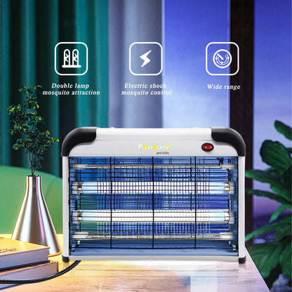 Phosooy Electric Bug Zapper, 2800V High Grid Indoor Mosquito Killer with 20W Lamps, Plug-in Hanging Insect Trap for Mosquitoes, Moths, Gnats, Flies and Flying Insects Indoor Use
