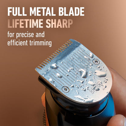 King C. Gillette Beard Trimmer PRO with 40 beard length settings in precise 0.5mm steps, cordless design & 1 trimmer, 1 brush, 2 combs, 1 charger and 1 T-blade