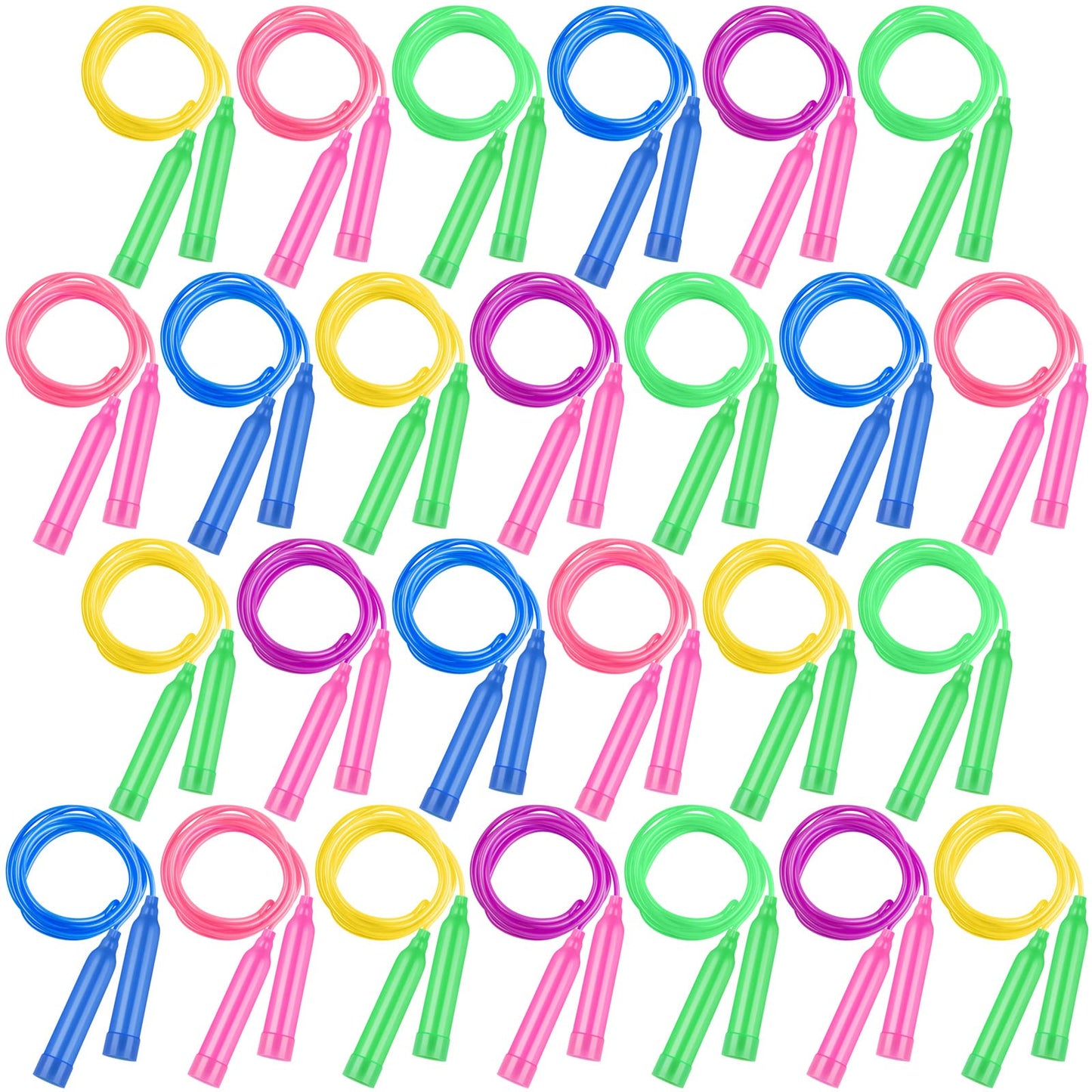 Elcoho 36 Packs Jump Rope Set 7.3 Feet Adjustable Skipping Rope for Kids Party Favors, Outdoor Activity, Birthday Reward Gift