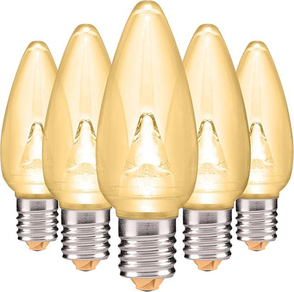 HLO Lighting Smooth C9 Christmas Lights | Sun Warm White LED Bulbs for Indoor & Outdoor Christmas Decor | Set of 500