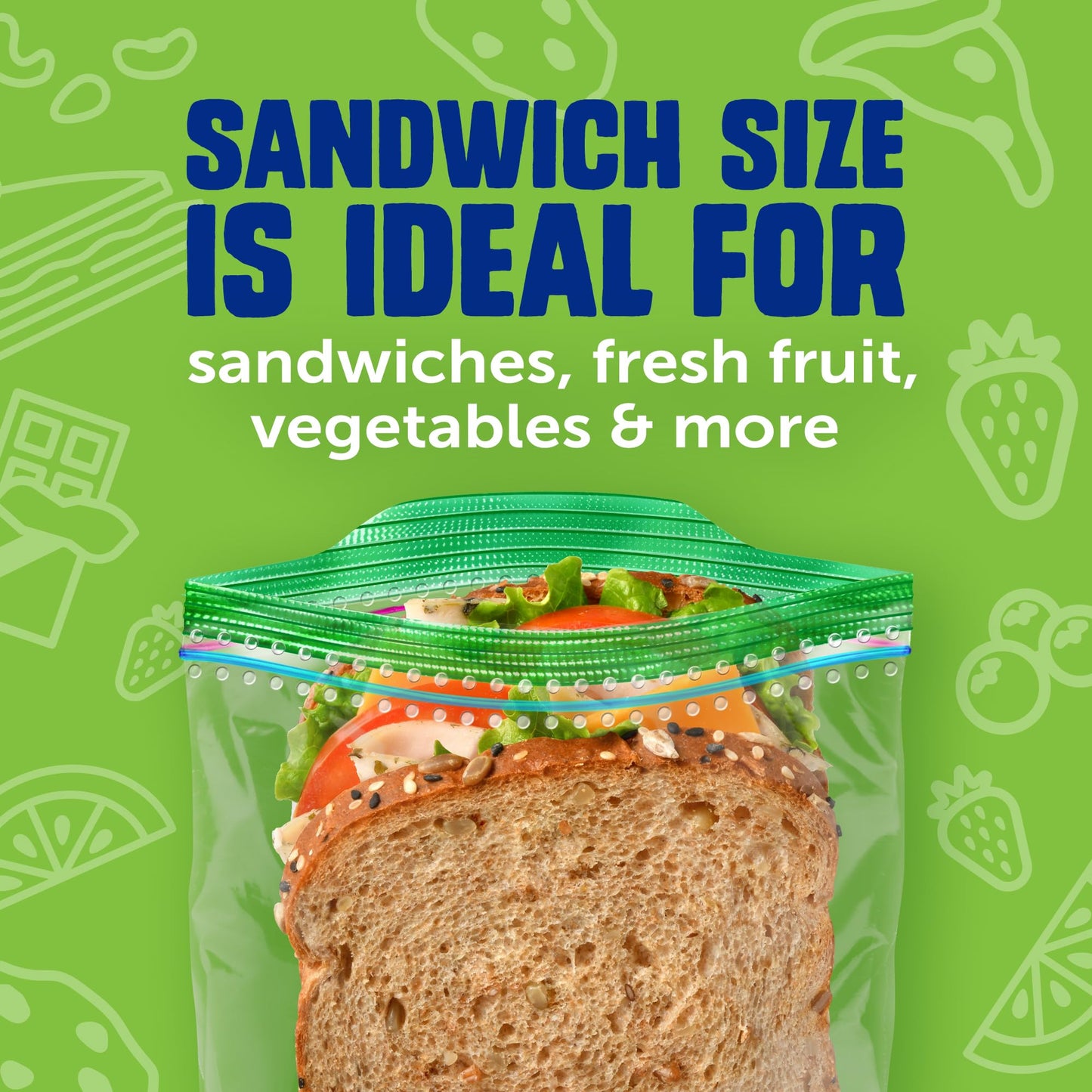 Ziploc 175 Count Sandwich and Snack Bags with EasyGuide Texture, Plastic Storage Bags with Grip 'n Seal Technology