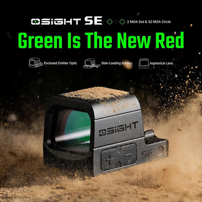 OSIGHT SE 2 MOA Dot & 32 MOA Circle | Dual Reticle Green Dot Sight for RMSc Footprint