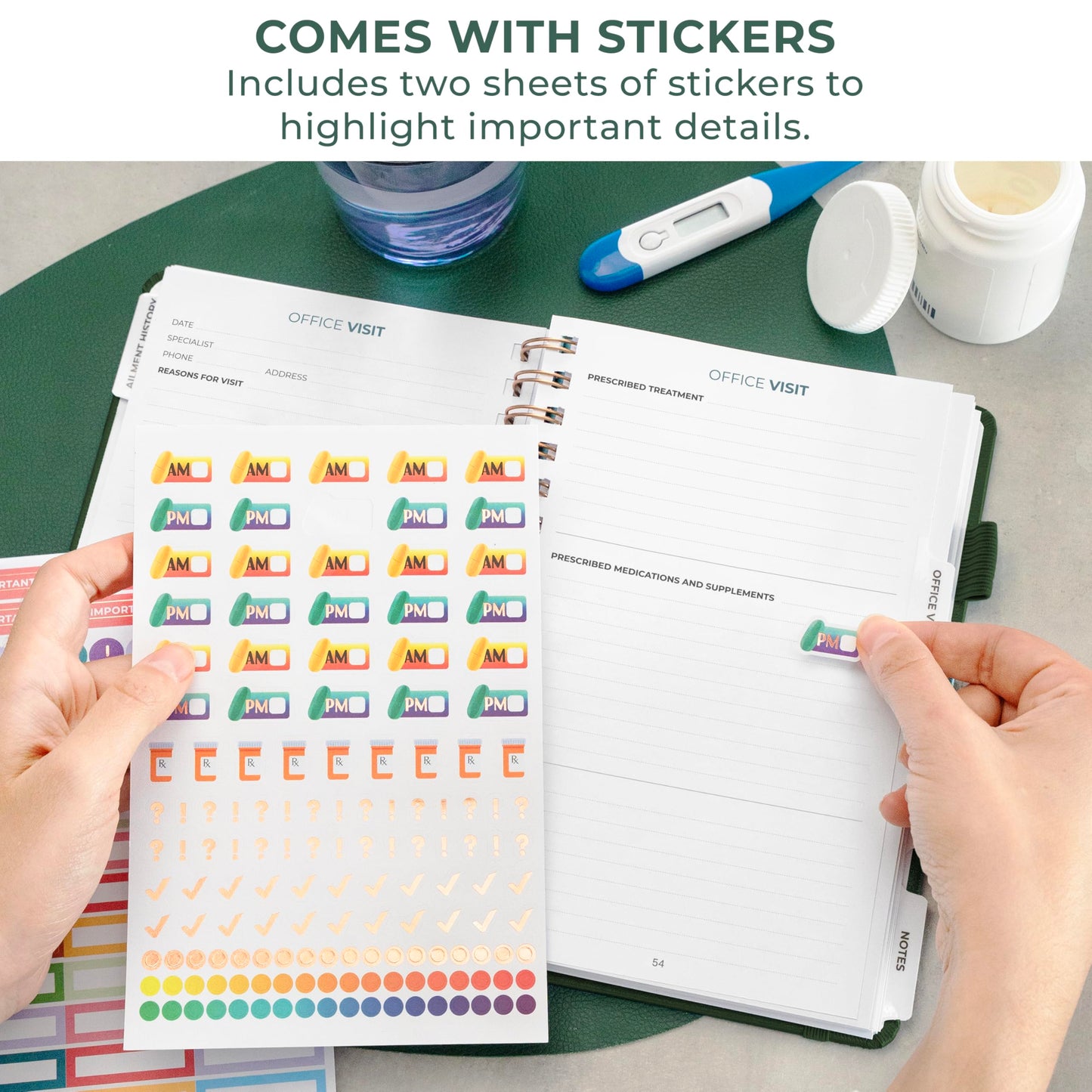 Clever Fox Personal Health Record Keeper – Medical Care Planner – Wellness & Medication Tracker Journal for Patients – Organizer Notebook, Daily Tracking Log Book & Appointment Diary (Forest Green)