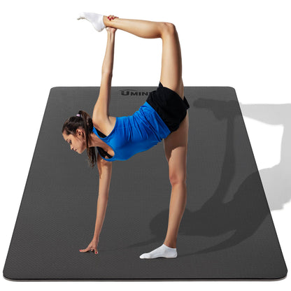 UMINEUX Large Yoga Mat for Men and Women - 6'x4'x10mm, Extra Thick TPE Fitness Mat for Home Gym Workout, Non-Slip, Exercise Mat for Yoga, Pilates, Stretching, Meditation